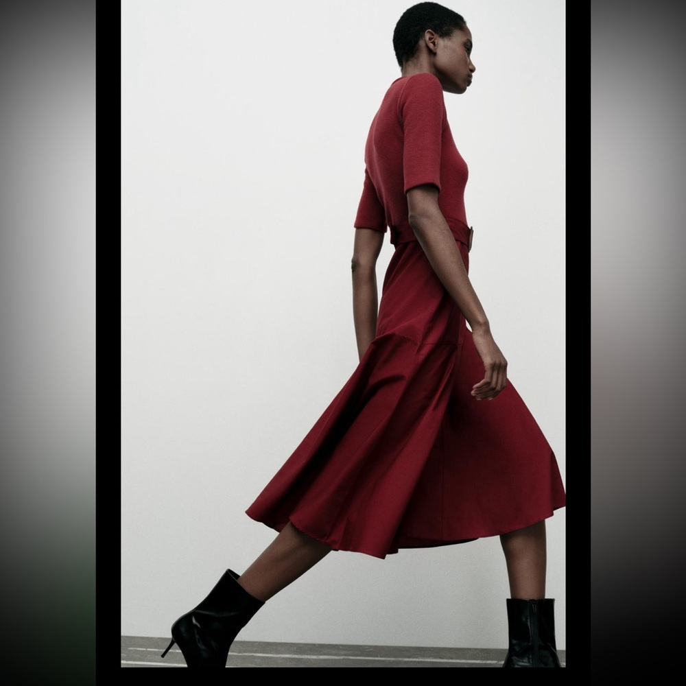Zara belted soft feel dress